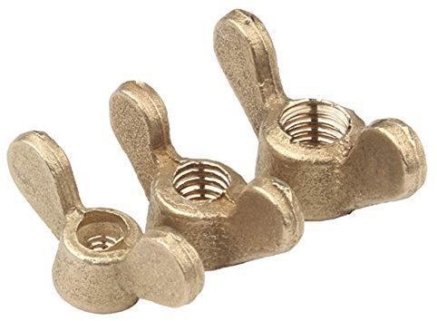 SINEKY 2/5/10/20 Stück Flügelmuttern – Messing-Schmetterlingsmutter, Bolzenkappe, Handdrehschraube, Nägel, Komponenten M4, M5, M6, M8, M10, M12, M14, M16, M20(M5(20pcs))