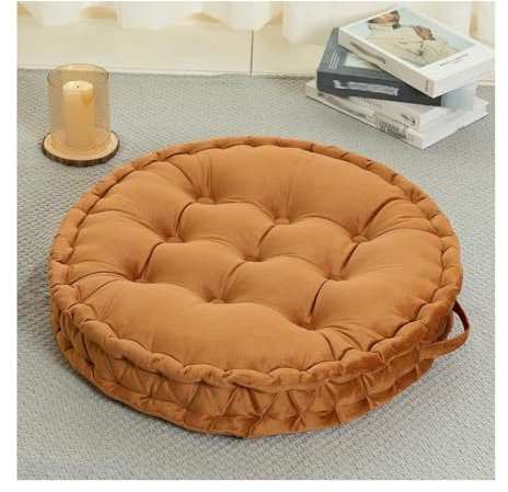 ILiemao Sitzkissen für Stuhl Garten Küchenstuhl Boden Draußen mit Griff, Outdoor 60 cm, Sitzkissen Rund, Stuhlkissen für Bank, Sitzauflage, Bodenkissen Boho, Sitzerhöhung Stuhl, Sesselauflage(H31)