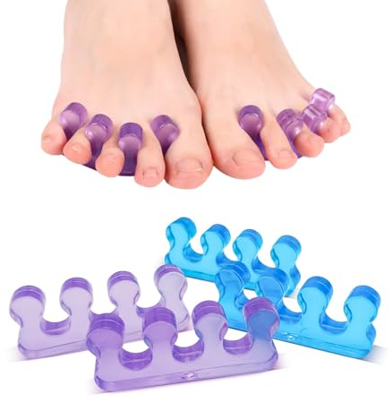 SUNFATT 4 Stück Zehentrenner Pediküre - Zehenspreizer - Zehenspreizer Hallux Valgus,Nagellack - Wiederholbare waschbare Silikon toe spacer