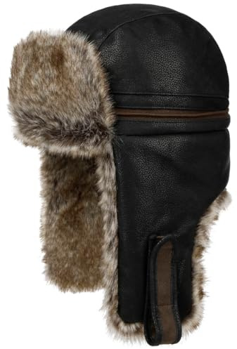 Stetson Cowhide Bomber Fliegermütze Ohrenklappen Herren Winter schwarz XXL (62-63 cm)