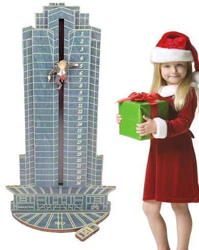 Calendario 'Avvento con conto alla rovescia, calendario 'avvento rigido di Natale, calendario in legno per conto alla rovescia | Hans Gruber Falling Off Plaza Calendario da tavolo