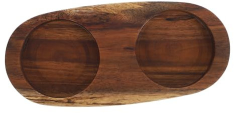 Cabilock Multi-Functional Kitchen Gadgets Pepper Mill Grinder Base Wooden Salt and Pepper Tray Dining Table Condiment Holder