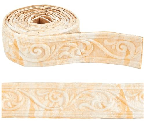 CRASPIRE 7.38FT X 1.97 Pollici Modanatura A Corona Stacca e Attacca Schiuma Flessibile Bordo Sbiadito Colore Autoadesivo Carta da Parati Bordo 3D Adesivo Decorativo Parete Battiscopa Bordo Specchio