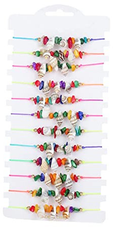 WRITWAA 12stücke Muschel Perlen Armband Strand Fußkettchen Für Frauen Muschelarmband Handgelenk Seil Fußschmuck