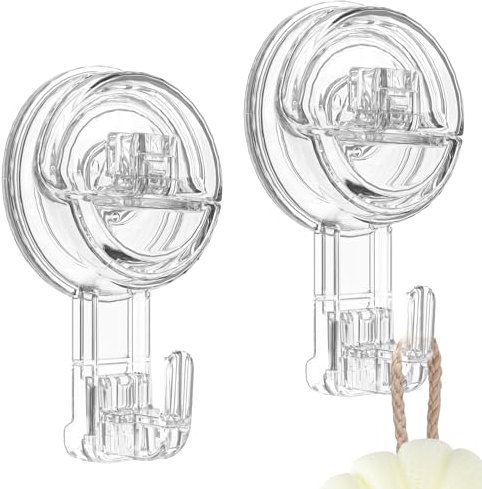 Oamwrae Ganci a Ventosa Super Resistenti 3 Kg, 2 Pezzi Ventose con Gancio, Senza Chiodi Porta Asciugamani Bagno Ventosa per Doccia, Bagno, Cucina, Finestra, Accappatoio