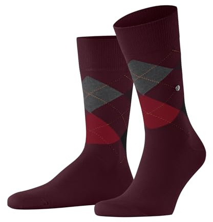 Burlington herr Strumpor King M So bomull mönstrade 1 par, Röd Wine 8010, 40-46