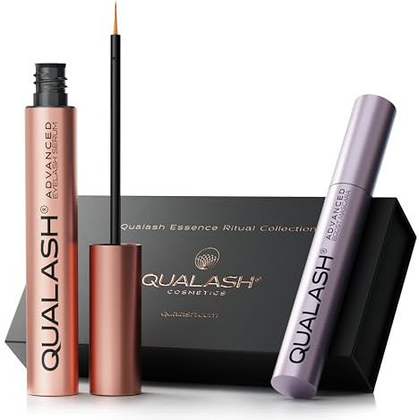 Wimpernserum & Mascara mit Peptiden DuoSet für Long Lashes – QUALASH® Advanced Lash & Eyelash Serum + Wimperntusche mit patentierter QUA-X Formel, Testsieger für schnelles Wachstum und lange Wimpern