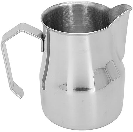 FLEXMAN Brocca Schiuma di Latte, Brocca a Vapore di Latte Outlet in Acciaio Inossidabile, Lanciatore a Vapore Espresso Multifunzionale, Elementi Essenziali (Argento 350 ml)