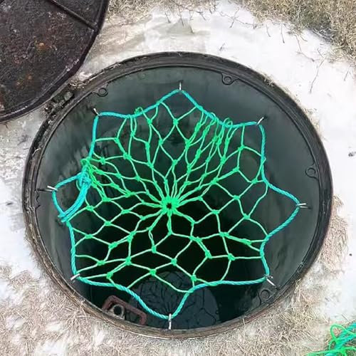 MLYAYE sicherheitsnetz Sicherheitsnetz für Schutz von Brunnen für Auffangbecken, rundes Schachtabdeckungsnetz aus Polyethylen mit Metallhaken für Abwassertank/Klärbecken-Steigrohr(40IN(101.5CM))