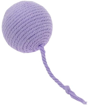 CAPASTEC kattleksaker med Tinkerbell inuti, interaktiva kattbollar för inomhuskatt, tuggbollar för säker tandrengöring, kattungeboll för speltid, lila
