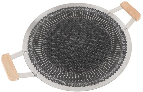 Aramox Stainless Steel Korean Grill Pan Quick Heating for Steaks and Seafood Lovers (34cm)