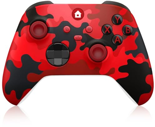 SWCTIM Xbox Controller Wireless für Xbox One, Xbox Series X/S, Xbox One X/S | Controller mit 3.5mm Kopfhörerbuchse,mit 2.4GHz Wireless Adapter,Camo Rot