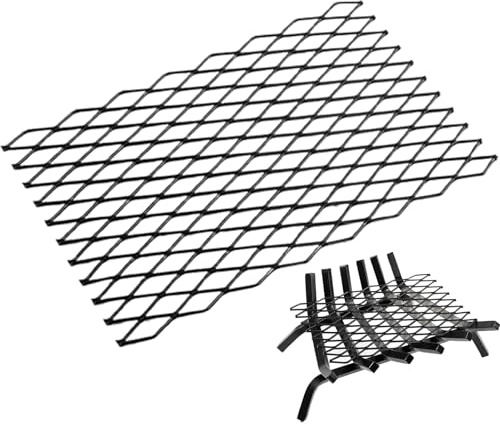 Rejilla de registro de chimenea - estante para quemar, soporte de acero | Grid de reposo de madera resistente, pantalla de fuego de chimenea, utilizada como casas rústicas, chimeneas al aire libre, ca