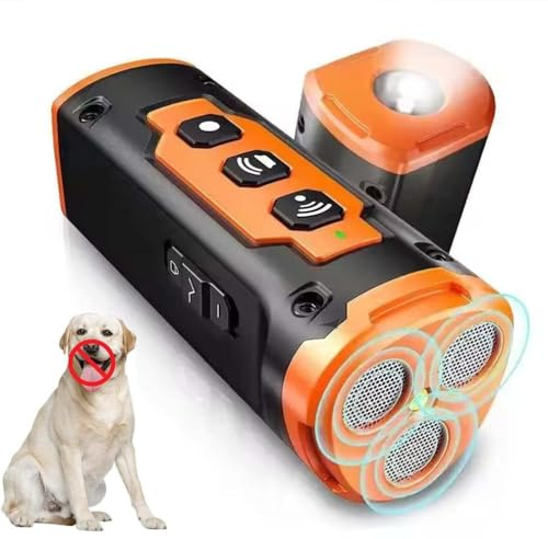 LUCKKY Solavie BarkStop Hundetrainer, Anti Bell Gerät Hunde, Bellenstopper Hund, Wasserdichter, Tragbares Hundebell-Abschreckungs mit LED-Taschenlampe