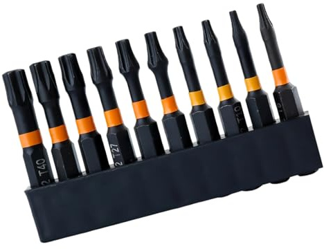 10 Piece T8 Allen Set Heavy Duty Black Finish Strong Magnet Retentions for Secure Fastening Resistant Black Wrenches Set