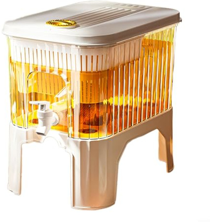 Bulevisiter Portable Cold Kettle with Detachable Base and Faucet - Large Capacity Juice Jug for Iced Tea, Lemonade, Beer, Milk - For Ideal Refrigerator Drink Dispenser for(5L w/Filter+base)