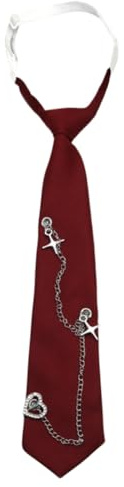JKQBUX Cravate pour femmes et filles, cravate punk avec chaîne, cravate pré-nouée pour décontracté, fête, mariage