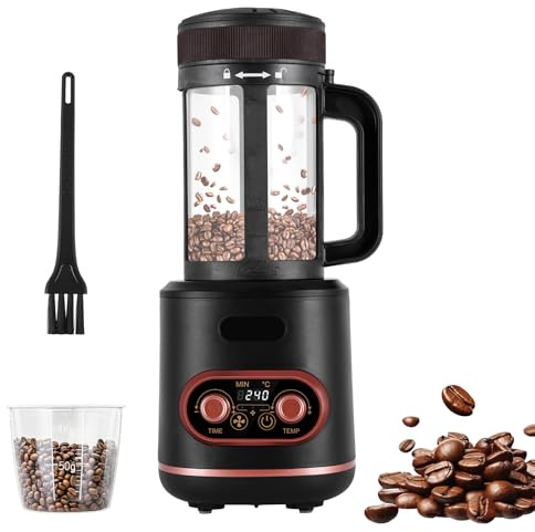 Máquina tostadora de café de 100 g, tostadora eléctrica de granos de café de aire caliente de 2200 W con temporizador y calefacción ajustable para cafetería y uso doméstico 220 V