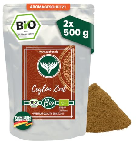 Azafran BIO Ceylon Zimt gemahlen geringes Cumarin aus Sri Lanka 1kg | Fein-warmes Backaroma