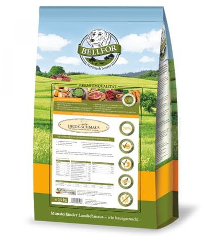 Bellfor Heide-Schmaus Trockenfutter mit Weidelamm und Wildkaninchenfleisch 7,5 kg - Getreidefrei Hoher Anteil an Omega-3-Fettsäuren, Reich an natürlichen Vitaminen