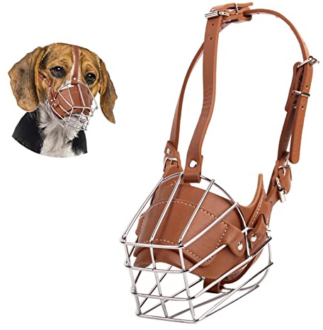 PETCUTE Maulkorb für Hunde, Metall, Maulkorb, Anti-Bell-Maulkorb, verstellbar, für Hunde, groß, mittel, klein