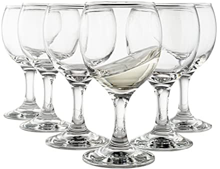 Vikko 5.5-Oz SMALL Wine Glasses, Set of 6 Beautiful Round Dessert Wine Glasses, Durable Stemmed Glass Dishwasher Safe Thick Base