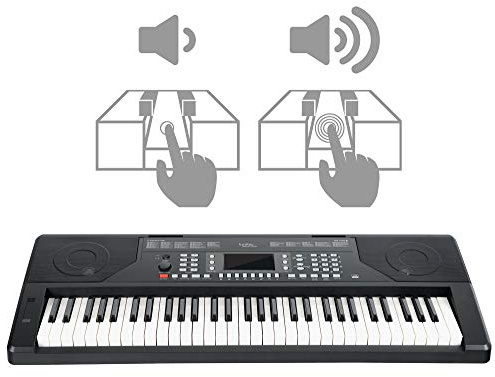 FunKey 61 Edition Touch Keyboard - 61 Tasten - Touch Response - 300 Sounds & 300 Rhythmen - Begleitautomatik und Lernfunktionen - USB-, Mikrofon- und Kopfhöreranschluss - Schwarz
