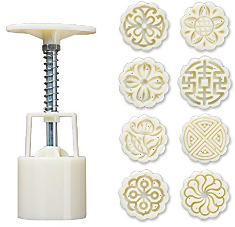 Xdodnev 8pcs Hand Press Cookie Stamp Moon Cake Decor Mould Barrel Mooncake Mold 25g DIY