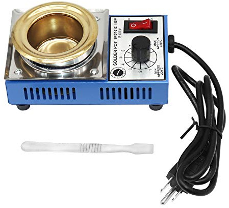 50mm 110V 150W Lead-Free Solder Pot with 500g Capactity & BGA Solder Paste Scraper for Welding and Soldering Bath
