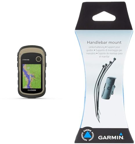 Garmin eTrex 22x GPS outdoor navigation 2.2 inch colour display., grey & Garmin Mount, secure attachment with cable ties