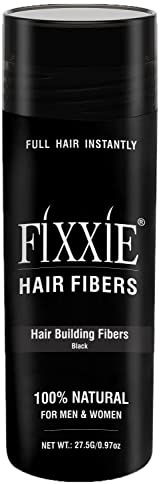 FIXXIE Hair Fibres BLACK for Thinning Hair 27.5g Bottle, Hair Fibre Concealer for Hair Loss for Men and Women, Naturally Thicker Looking Hair with Keratin Hair Fibers.