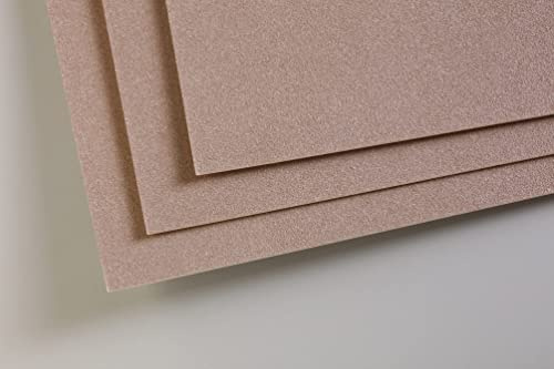 Clairefontaine 696011C Paquete Papel Pastelmat - 5 Hojas Cartulina Especial para Pasteles Secos - A3 29,7x42 cm 360g - Marrón