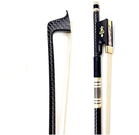 TSTS 1 Stücke Silber Silk Geflochtene Gitter Kohlefaser 4/4 Violine Bogen Geige Bogen, Sibirien Weiß HoreseHair Student Violinbogen