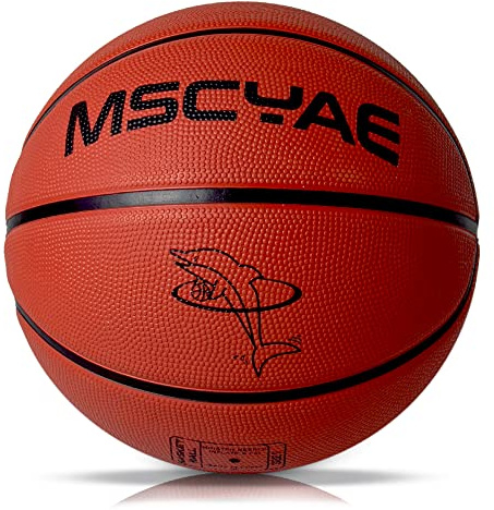 MSCYAE Basketball Größe 5,Basketball für Kinder,Mini Basketball Größe 3 ideal auf die Jugend Kinderhände,Outdoor Basketball Gummi Braun 3