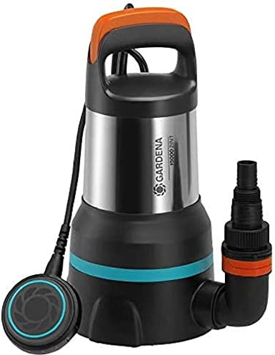 GARDENA Klar-/Schmutzwasser-Tauchpumpe 15000 Set;Flachabsaugung bis 1 mm und 35mm Korngröße, 550W; enthält Klar-/Schmutzwasser-Tauchpumpe 15000 und Flachschlauch-Set 38 mm (1 ½ Zoll)