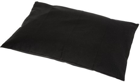 Kopfkissen 60 x 40 cm mit Füllung aus Dinkelspelz, Dinkelkissen mit Reißverschluss, Dinkel nachfüllbar schwarz