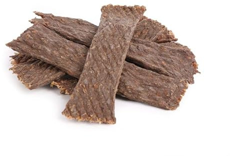 Grobys Futterkiste Ziegen Fleischstreifen Getrocknete Kaustreifen für Hunde, 1 Kilogramm
