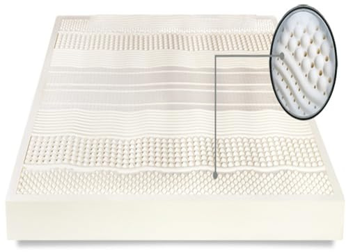 ARyako 100% Natur-Latex Matratze,Kompression Und Keine Verformung, Wabenporenbelüftung, Weich Und Bequem,Naturkautschuk Matratze,4in,180x200cm(71x79in)