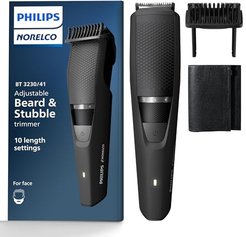 Philips Norelco skäggtrimmer och hårklippare – trådlös skötsel, uppladdningsbar, justerbar längd, skäggtrimmer och hårklippare – ingen bladolja behövs – BT3230/41