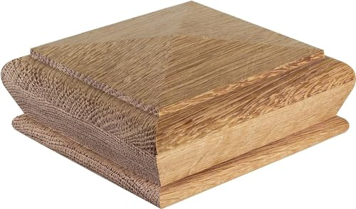 Blueprint Joinery Cambridge Oak Pyramid Newel Cap 110x110x50mm, Full Stair Newel Post Pyramid Cap 82mm, Recessed to Suit a 82mm x 82mm Newel (Full)
