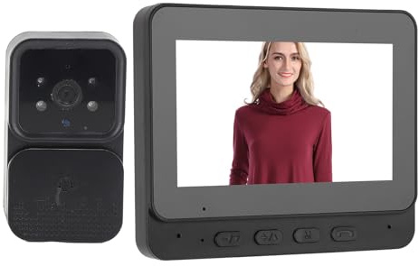 Videocitofono, Citofono Videocitofono WiFi Wireless 1080P con Audio Bidirezionale, Telecamera per Campanello con Angolo di Obiettivo di 70 Gradi con Visione Notturna a