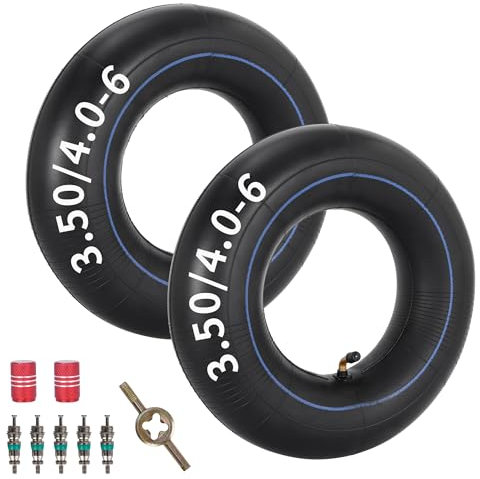 3.50/4.00-6 Schwalbe aus Butylkautschuk für Rasen und Gartenkarren,Go-Karts,Mini-Bikes,Handkarren,Schneefräsen,Schwere 13x4.00-6 4.10-6 3.50-6 Schläuche mit TR87 Gebogenem Ventil (2 Stück)