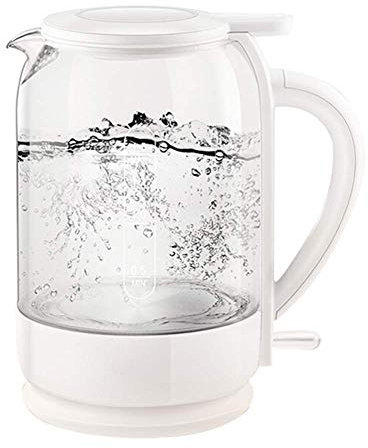 Bollitori Bollitore elettrico in vetro da 1,5 litri, bollitore per acqua ecologica da 1800 W con riscaldamento a LED illuminato presente Safehappy
