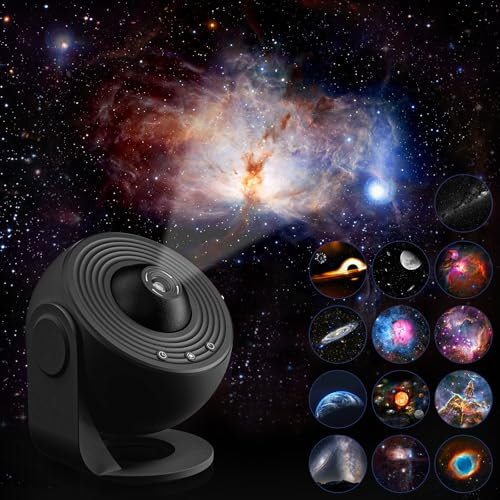 Planetarium Projecteur Ciel Etoile,skylight Projecteur Galaxie avec 13 Disques de Film, projecteur galaxie Veilleuse Projecteur, Réglage de Rotation à 360° pour Chambre Plafond Enfants Adultes