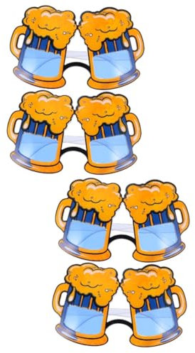 MAGICLULU 4 Pz bicchieri da boccale di birra occhiali da sole per feste occhiali alla moda bicchieri divertenti bicchieri festa vestiti occhiali da festa della birra bicchieri a tema birra