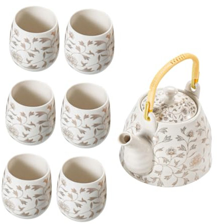 Garneck Juego De Té Cerámica Tetera y Tazas Tetera De Cerámica Artículos Hogar
