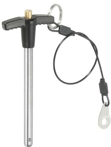 PATIKIL Pinze Blocco a Maniglia a T 5/16 x 3.15 (8 x 80mm), Perno a Sgancio Rapido, Perni Posizionamento Sicurezza Acciaio Inossidabile 304 con Pulsante, Cavo con Cordino da 25 Cm