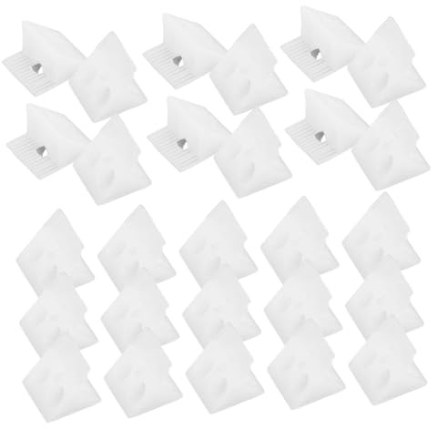 Soporte de Cajón 100 Piezas Plástico Hierro Blanco con Tornillos | Aplicación Versátil, Instalación Fácil, Diseño Estable, Refuerzo para Armarios y Gabinete