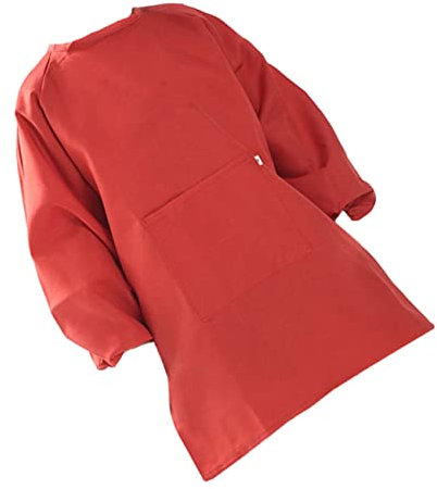 BESTonZON Junge Mädchen Malschürze Langarm Roter Malerkittel Xxl Verstellbar Wasserabweisend Waschbar Robust Schutzkleidung Für Basteln Malen Kunst Bastelkittel Für Jungen Und Mädchen