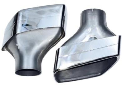 UMIXIRE Für B&MW G30 G31 G38 540i 530i 525i Upgrade 5er-Serie Auto Edelstahl-Auspuffblende Plattiertes Rechteckiges Schalldämpfer-Endrohr(Silver)
